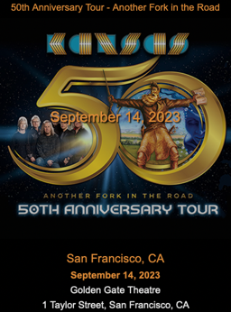 Kansas 50th Anniversary Tour, Golden Gate Theatre, Thu Sep 14